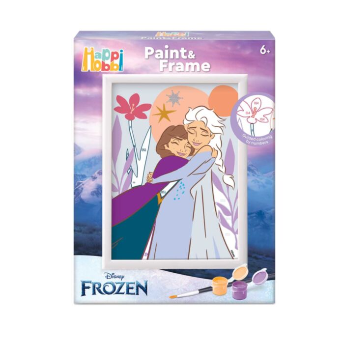 HappiHobbi Paint & Frame Paint by Numbers Disney Frozen For Ages 6+