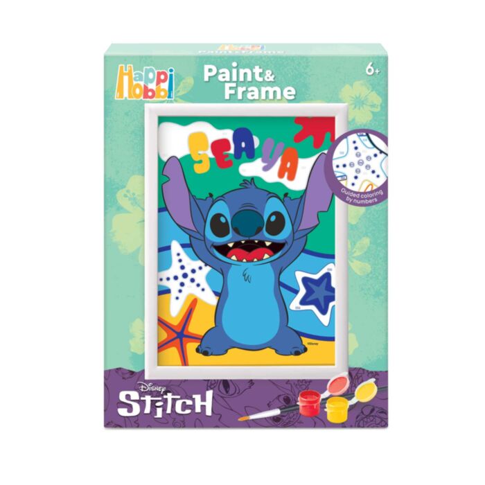 HappiHobbi Paint & Frame Paint by Numbers Disney Stitch For Ages 6+