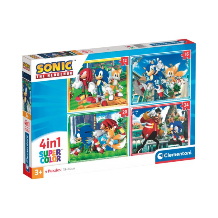 Clementoni Kids Puzzle 4 in 1 Super Color Sonic 12-16-20-24 pcs