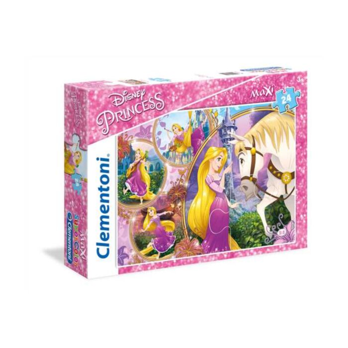 Clementoni Kids Puzzle Maxi Super Color Disney Princess: Hair Tangles 24 pcs