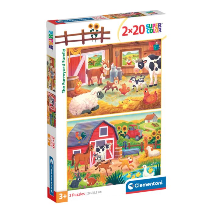 Clementoni Kids Puzzle Super Color At The Farm 2x20 pcs