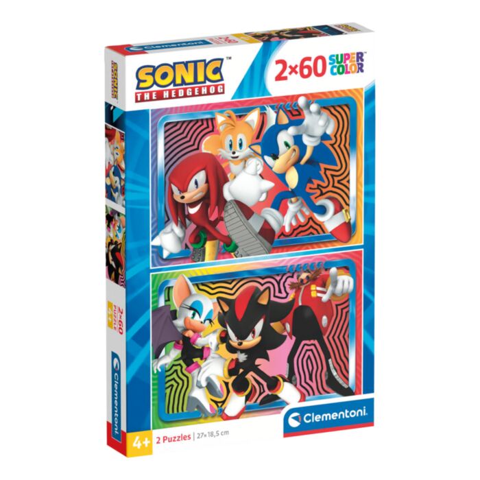 Clementoni Παιδικό Παζλ Super Color Sonic 2x60 τμχ