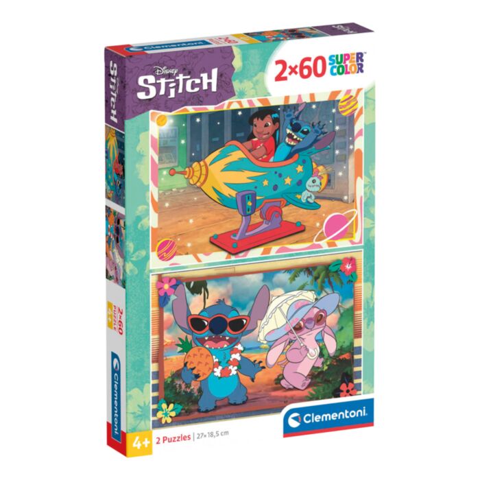 Clementoni Kids Puzzle Super Color Disney Stich 2x60 pcs
