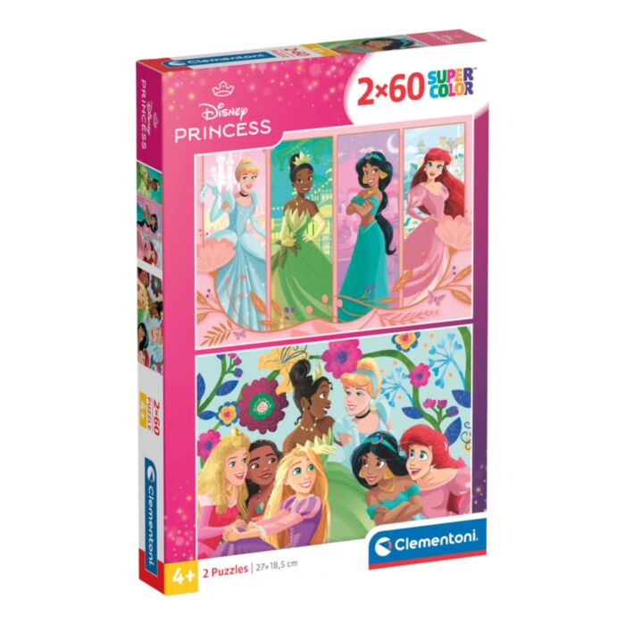 Clementoni Kids Puzzle Super Color Disney Princess 2x60 pcs
