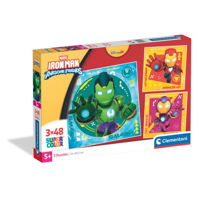Clementoni Kids Puzzle Super Color IronMan and His Awesome Friends 3x48 pcs