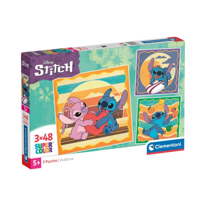 Clementoni Kids Puzzle Super Color Disney Stich 3x48 pcs