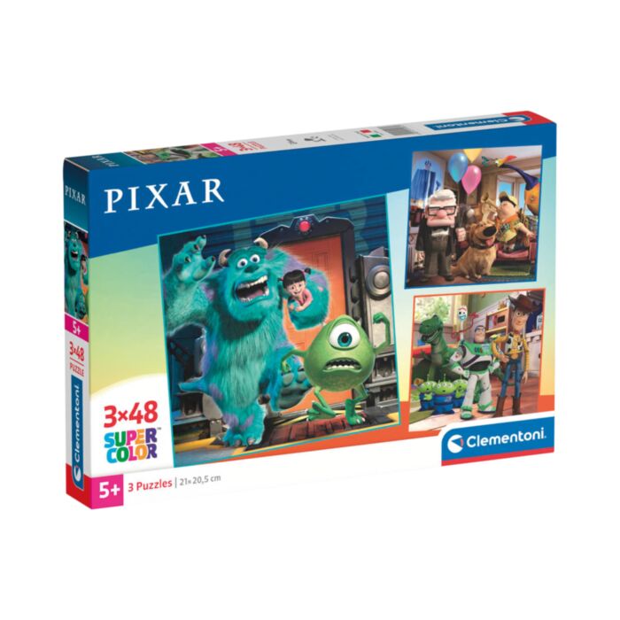 Clementoni Kids Puzzle Super Color Pixar 3x48 pcs