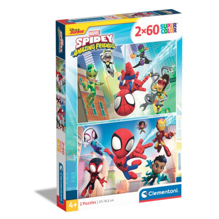 Clementoni Kids Puzzle Super Color Marvel Spidey And His Amazing Friends 2x60 pcs