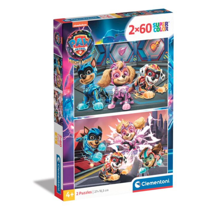 Clementoni Kids Puzzle Super Color Nickelodeon Paw Patrol The Mighty Movie 2x60 pcs
