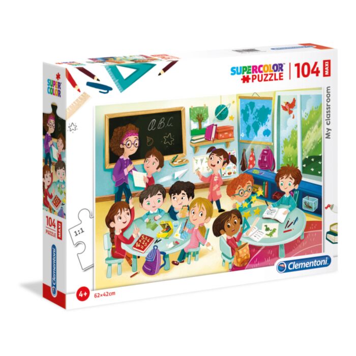 Clementoni Kids Puzzle Maxi Super Color My Classroom 104 pcs