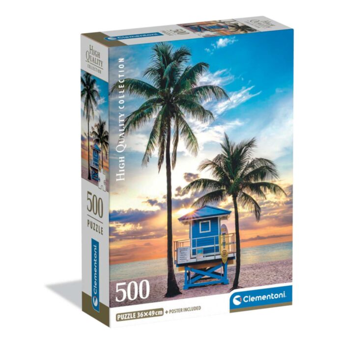 Clementoni Puzzle High Quality Collection Miami Beach Florida 500 pcs - Compact Box