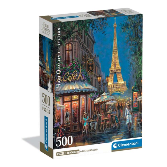 Clementoni Puzzle High Quality Collection Night At the Eiffel Tower 500 pcs - Compact Box