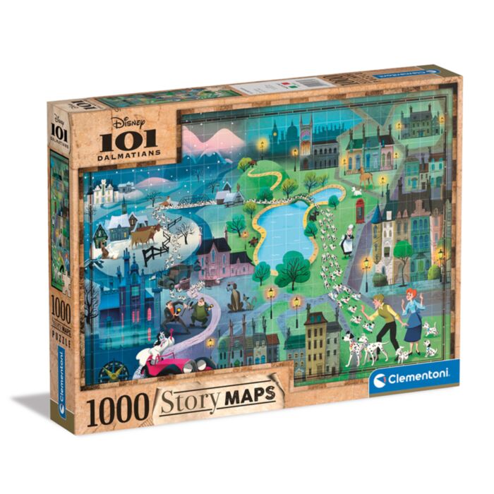 Clementoni Puzzle Story Maps 101 Dalmatians 1000 pcs