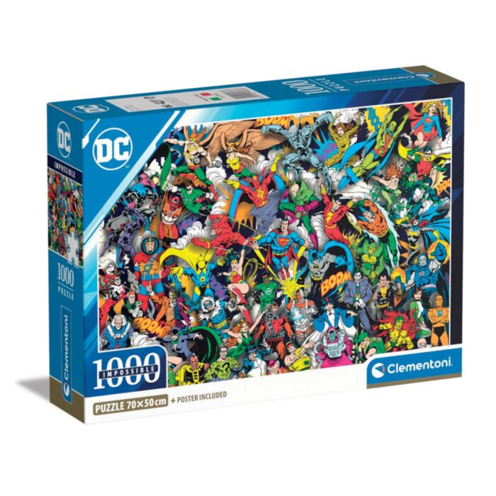 Clementoni Παζλ Impossible DC Comics Justice League 1000 τμχ - Compact Box