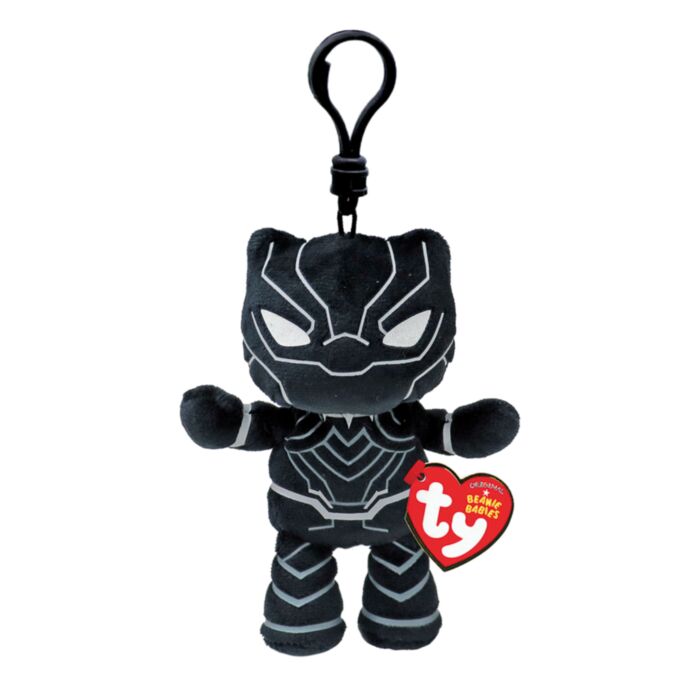 TY Beannie Babies Black Panther Plush Clip Black 8.5cm