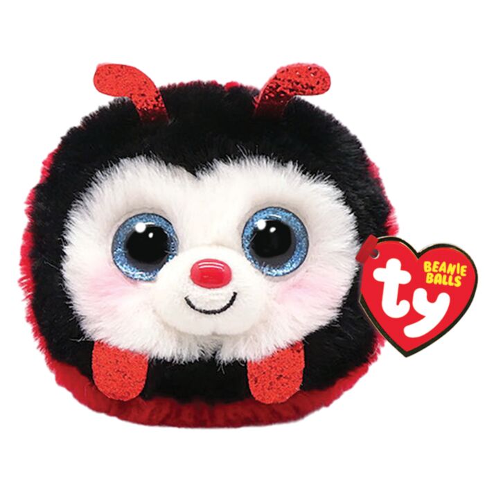 TY Beanie Balls Izzy Plush Ladybug Red & Black