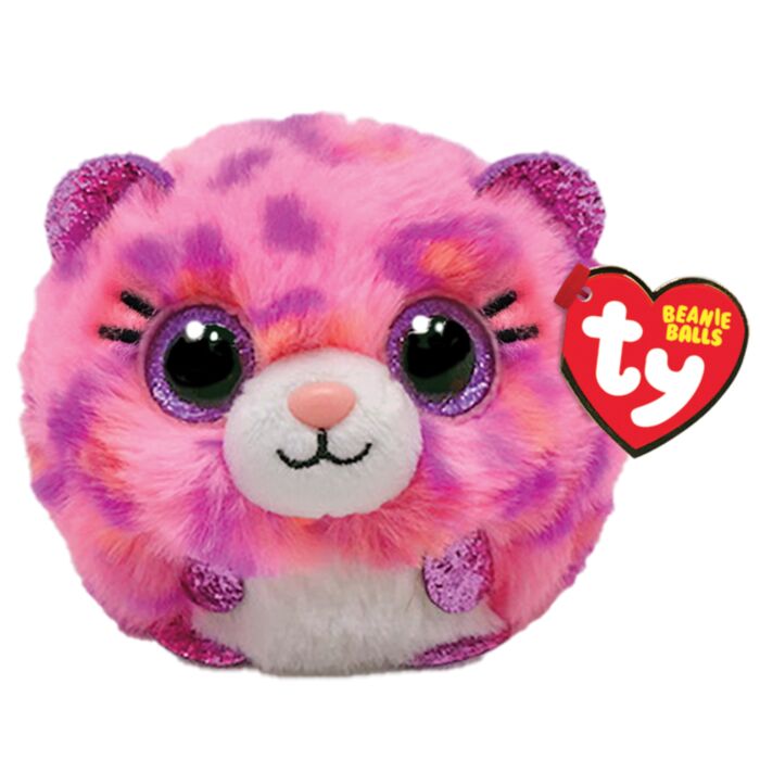 TY Beanie Balls Topaz Plush Leopard Pink