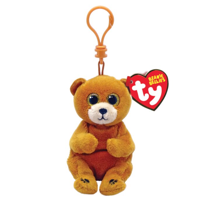 TY Beanie Bellies Duncan Plush Clip Little Bear Brown 8.5cm