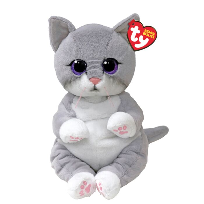 TY Beannie Bellies Morgan Plush Cat Grey 23cm