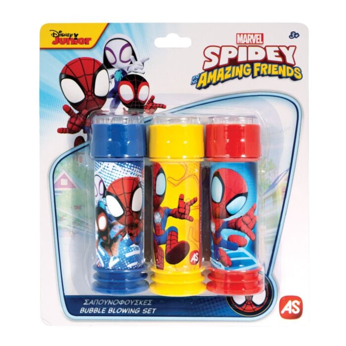 AS 3 Μπουκαλάκια Σαπουνόφουσκες Marvel Spidey And His Amazing Friends Για 3+ Χρονών