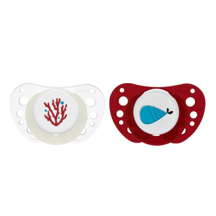 Chicco PhysioForma Air Pacifiers Beige - Bordeaux For 16-36 Months 2pcs