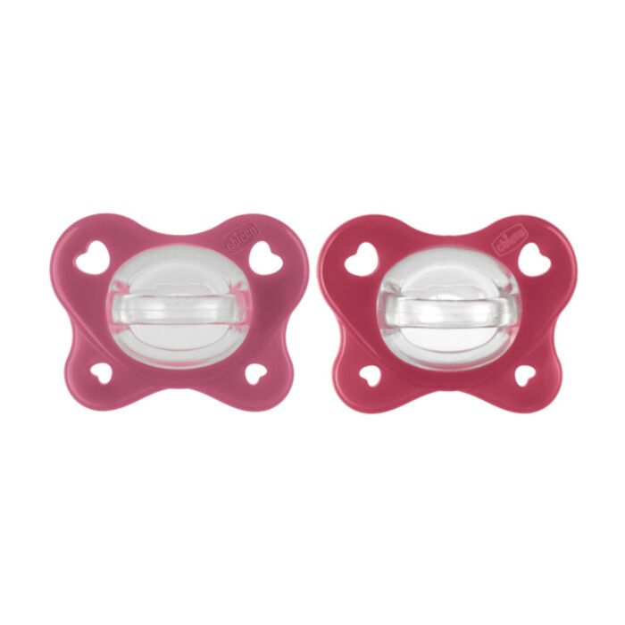 Chicco All Silicone Pacifiers PhysioForma Dual Soft Pink For 16-36 Months 2pcs