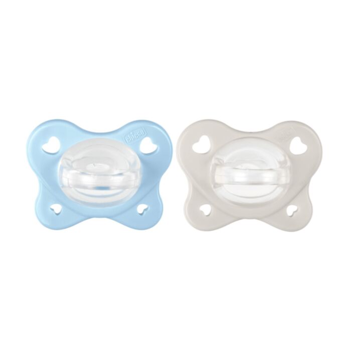 Chicco All Silicone Pacifiers PhysioForma Dual Soft Blue For 2-6 Months 2pcs