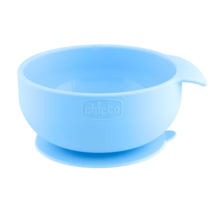 Chicco Silicone Bowl with Suction Cup Light Blue for 6+ Months
