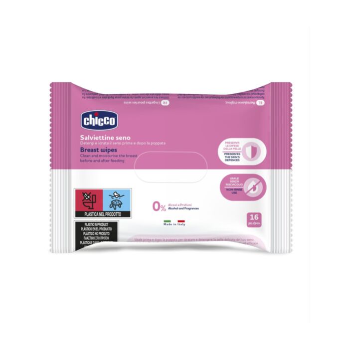 Chicco Breast Cleansing Wipes Natural Feeling 16 pcs