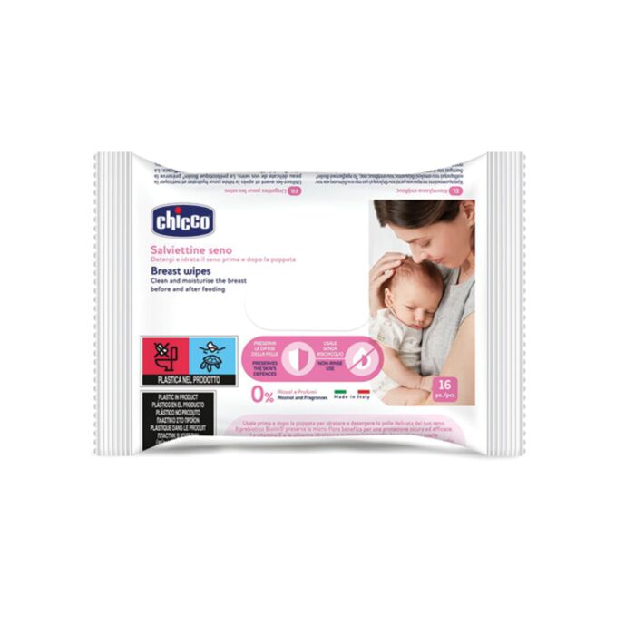 Chicco Μαντηλάκια Καθαρισμού Στήθους Natural Feeling 16τμχ