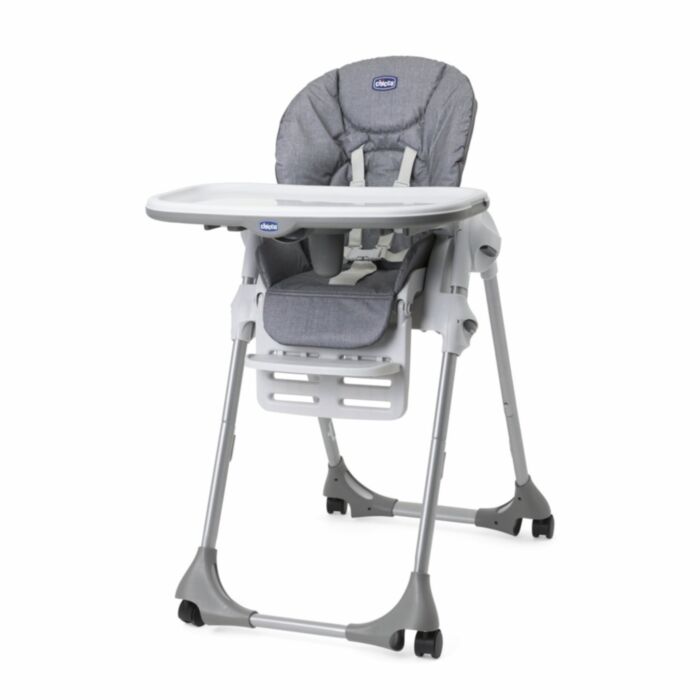 Chicco Polly Easy Folding Highchair with Metal Frame & Fabric Seat Melange