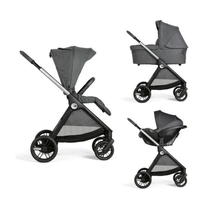 Chicco Baby Stroller Trio Bellagio - Car Seat Kory Plus i-Size - Port Bebe Flexi Black Satin