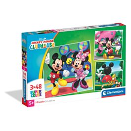 Clementoni Kids Puzzle Super Color Disney Mickey Mouse Club House 3x48 ...